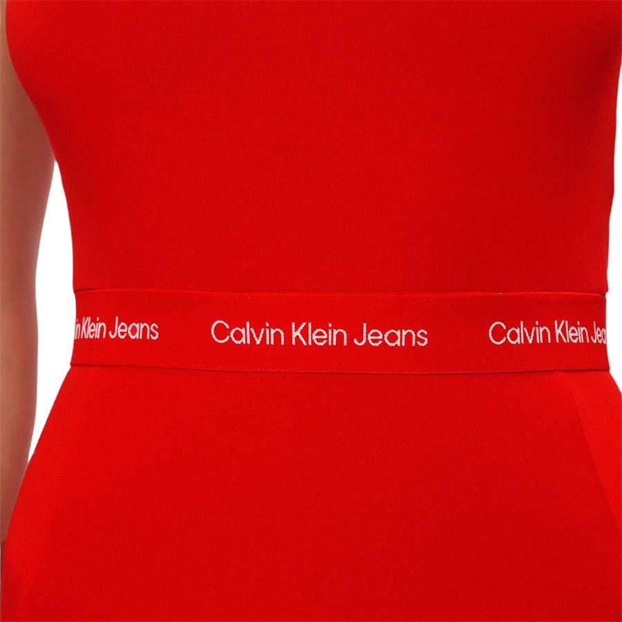 Logo tape strappy dress - vestito di maglina Calvin Klein | J20J219644XA7